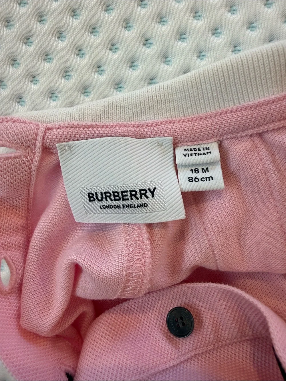 Burberry Pink & Cream Girls' Logo Polo Shirt Dress